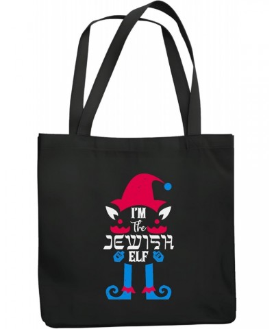 Jewish Holiday Gift Idea I am the Jewish Elf idea for Men Women Navy Black Multicolor Canvas Tote Bag $17.67 Totes