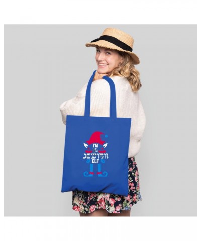 Jewish Holiday Gift Idea I am the Jewish Elf idea for Men Women Navy Black Multicolor Canvas Tote Bag $17.67 Totes