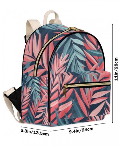 Colorful Palm Leaves Backpack Purse for Women PU Leather Lightweight Ladies Shoulder Fashion Satchel Bags Travel Casual Daypa...