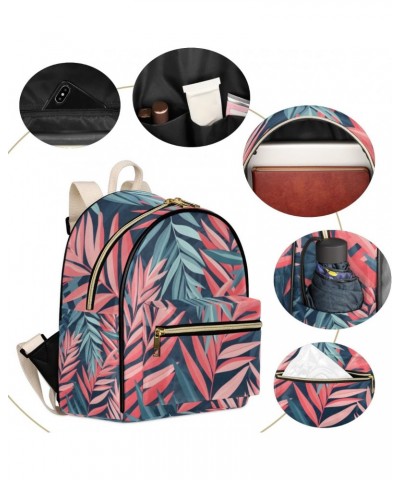 Colorful Palm Leaves Backpack Purse for Women PU Leather Lightweight Ladies Shoulder Fashion Satchel Bags Travel Casual Daypa...