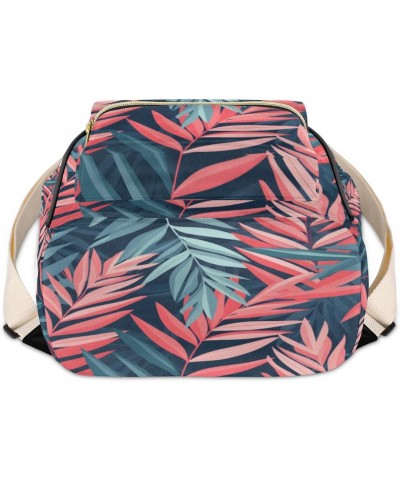 Colorful Palm Leaves Backpack Purse for Women PU Leather Lightweight Ladies Shoulder Fashion Satchel Bags Travel Casual Daypa...