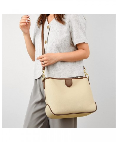 Women Casual Shoulder Bag panelled female Crossbody Bag Large Capacity ladies pu leather commuting Handbags White $40.39 Shou...