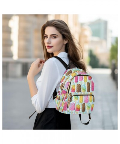 Ice Cream Polka Dot Women Backpack Purse Ladies Fashion Shoulder Bag Daypack Travel Bag 10L Small $18.54 Backpacks