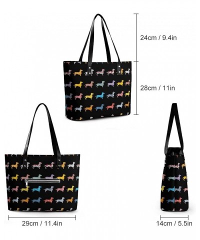 Large Capacity Work Tote Bags Leather Commuter Bag Handbags With Zipper Color421 $13.64 Shoulder Bags