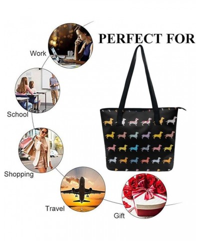 Large Capacity Work Tote Bags Leather Commuter Bag Handbags With Zipper Color421 $13.64 Shoulder Bags