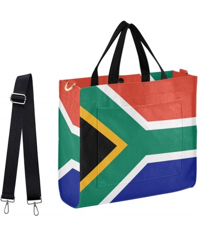 Womens Corduroy Tote Bag South African Flag Satchel Handbag with Pockets for Weekender Travel Gym Multi05 $11.27 Totes