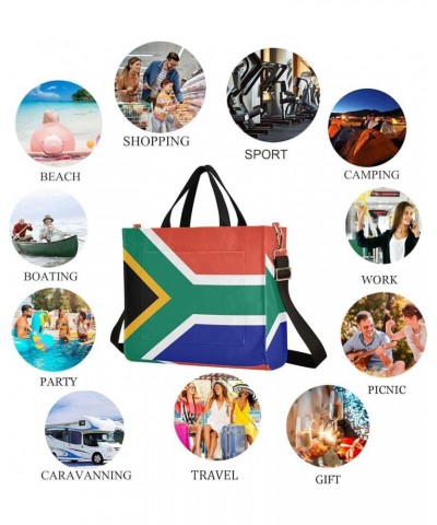 Womens Corduroy Tote Bag South African Flag Satchel Handbag with Pockets for Weekender Travel Gym Multi05 $11.27 Totes