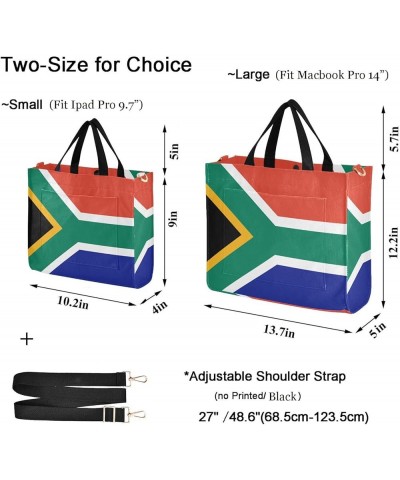 Womens Corduroy Tote Bag South African Flag Satchel Handbag with Pockets for Weekender Travel Gym Multi05 $11.27 Totes