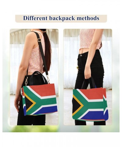 Womens Corduroy Tote Bag South African Flag Satchel Handbag with Pockets for Weekender Travel Gym Multi05 $11.27 Totes