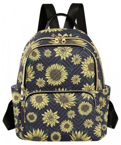 Retro Sunflowers Backpack Purse for Women Anti Theft Backpack Small Travel Backpack Shoulder Bag Small(11.41'' x 6.1'' x 14.1...