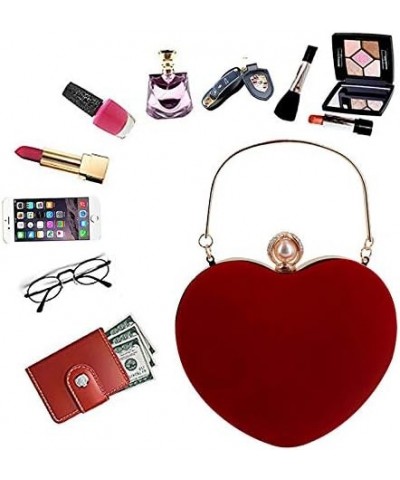 Mily Heart Shape Clutch Bag Messenger Shoulder Handbag Tote Evening Bag Purse S-red $10.88 Totes