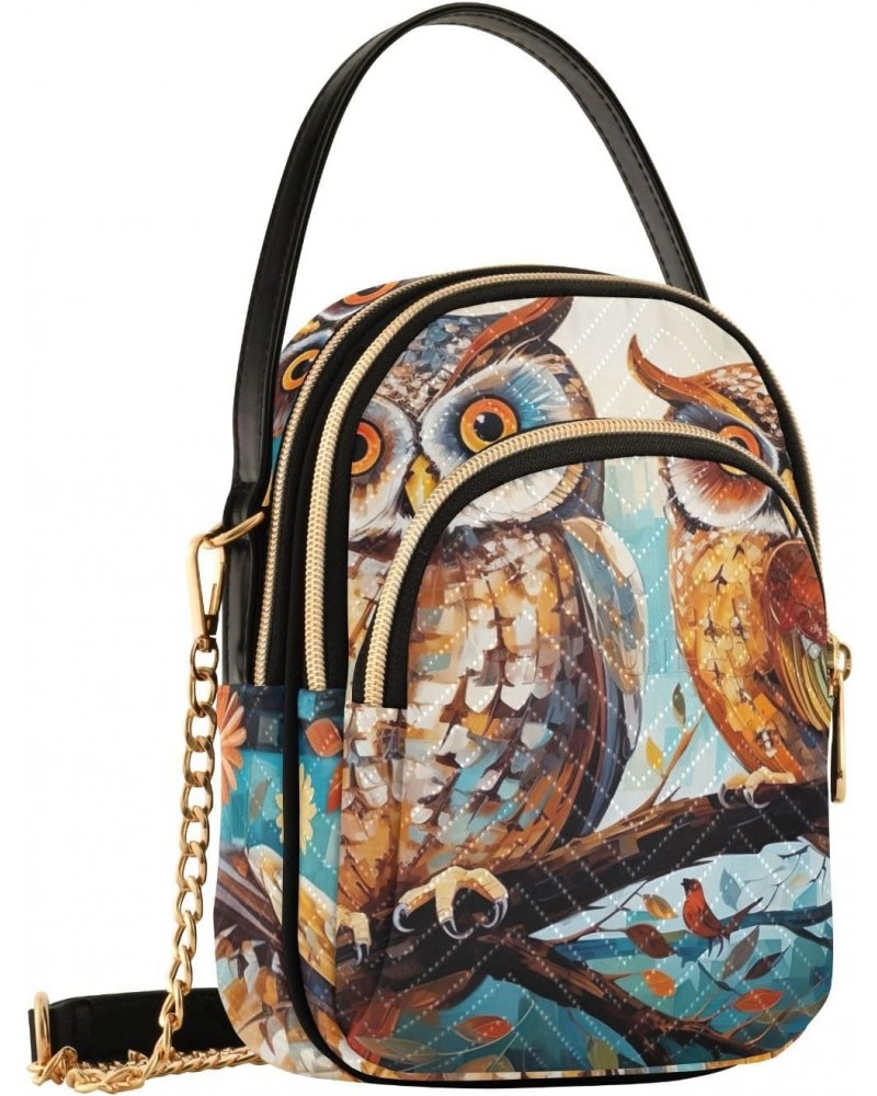 Ethnic Colorful Owls Small Crossbody Bags for Women Cell Phone Shoulder Purse Handbags Wallet 21214759 $13.44 Crossbody Bags