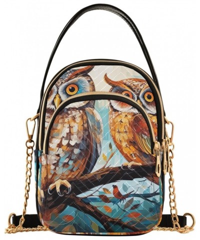 Ethnic Colorful Owls Small Crossbody Bags for Women Cell Phone Shoulder Purse Handbags Wallet 21214759 $13.44 Crossbody Bags