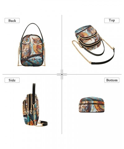 Ethnic Colorful Owls Small Crossbody Bags for Women Cell Phone Shoulder Purse Handbags Wallet 21214759 $13.44 Crossbody Bags