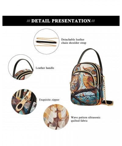 Ethnic Colorful Owls Small Crossbody Bags for Women Cell Phone Shoulder Purse Handbags Wallet 21214759 $13.44 Crossbody Bags