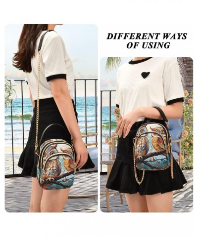 Ethnic Colorful Owls Small Crossbody Bags for Women Cell Phone Shoulder Purse Handbags Wallet 21214759 $13.44 Crossbody Bags