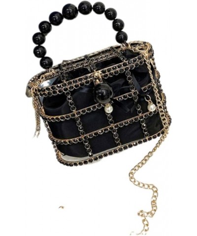 French Niche Bag, Women's Fashionable Pearl Crystal Diamond Iron Birdcage Bag Crossbody Bag 3008xingse 1 $24.90 Crossbody Bags