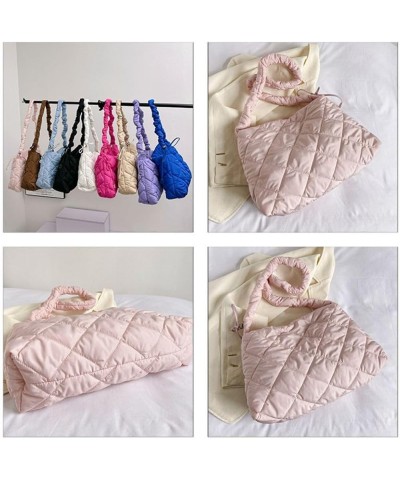 Aesthetic Puffer Bag Large Puffer Tote Bag Quilted Crossbody Bags for Women Chic Shoulder Bag (Purple) Navy $17.67 Totes