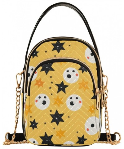 Star Yellow Crossbody Handbags for Women Casual Leather Shoulder Phone Purse $11.96 Crossbody Bags