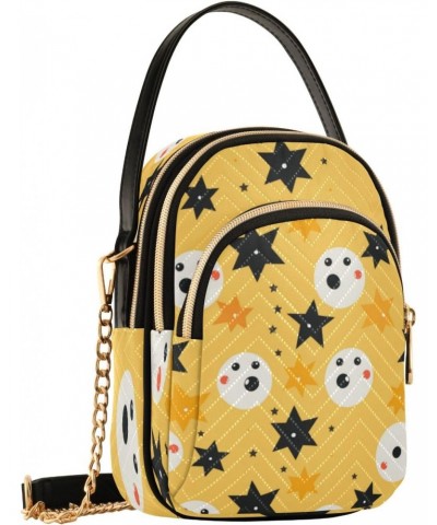 Star Yellow Crossbody Handbags for Women Casual Leather Shoulder Phone Purse $11.96 Crossbody Bags