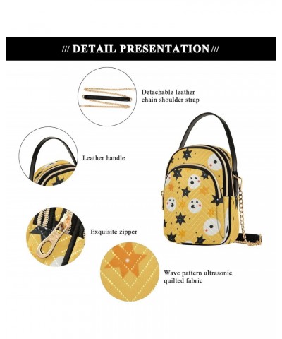 Star Yellow Crossbody Handbags for Women Casual Leather Shoulder Phone Purse $11.96 Crossbody Bags