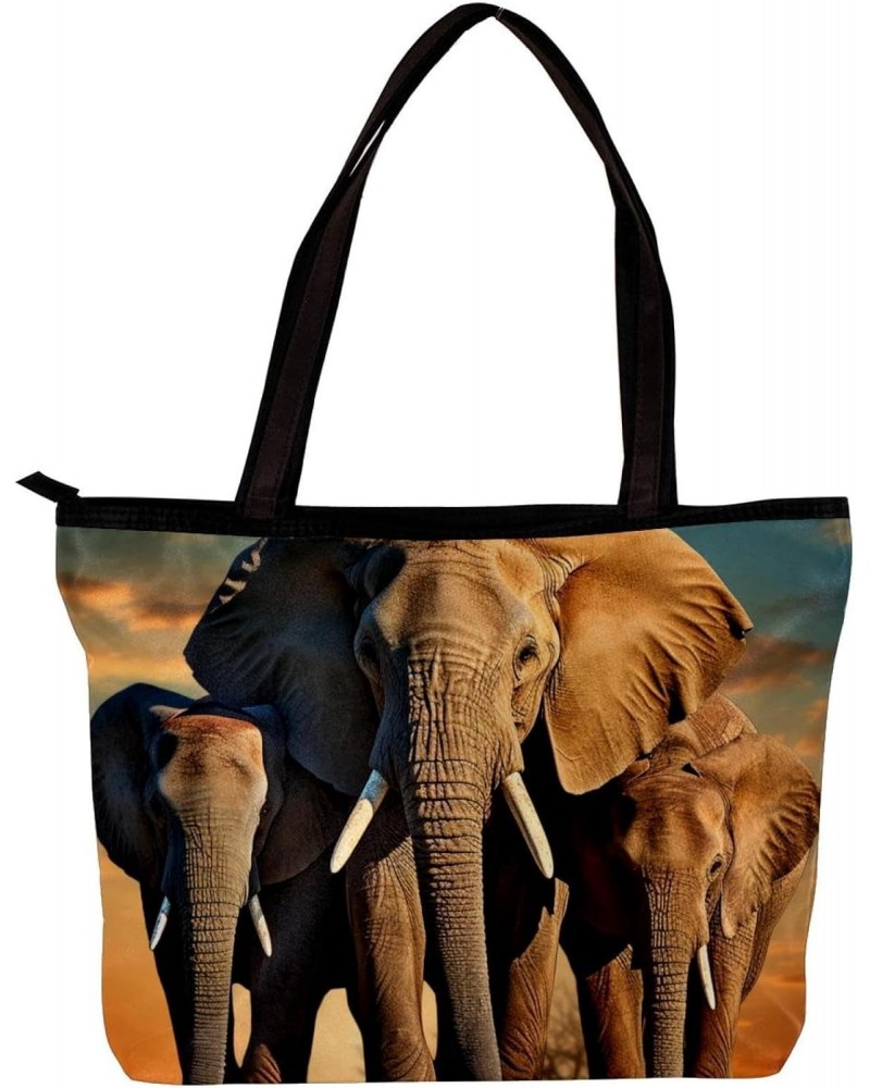 The Tote Bag For Women,Purses For Women,Handbags For Women,Animal Elephant Nature Sunset Handbags $12.07 Totes