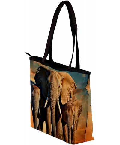 The Tote Bag For Women,Purses For Women,Handbags For Women,Animal Elephant Nature Sunset Handbags $12.07 Totes