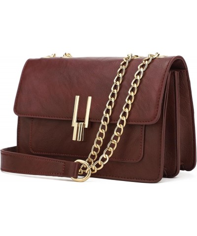 Crossbody Purses for Women Shoulder Bag Designer Satchel Handbag Purplish Red $23.90 Crossbody Bags