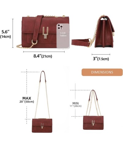 Crossbody Purses for Women Shoulder Bag Designer Satchel Handbag Purplish Red $23.90 Crossbody Bags