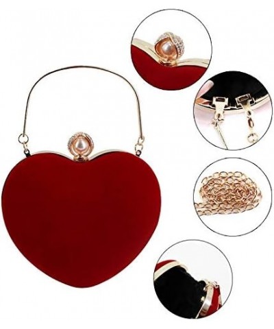 Mily Heart Shape Clutch Bag Messenger Shoulder Handbag Tote Evening Bag Purse S-red $10.88 Totes