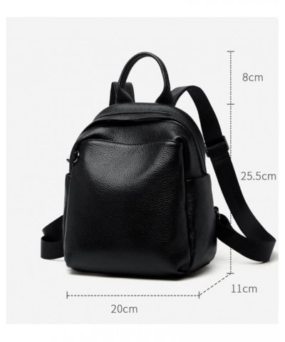 Women's Cowhide Handbags Fashion Backpacks Casual Daypack Purses Travel Bags Schoolbags Wallets Bookbags (Color : Black) Blac...