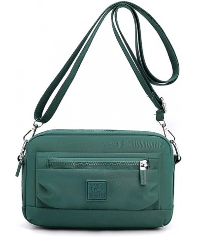 Nylon Crossbody Bag for Women Water-resistant Mobile Phone Pouch Small Handbag Dk Green $21.94 Totes