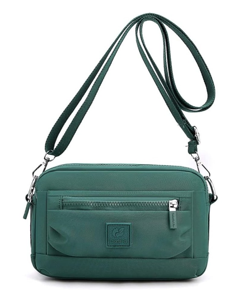 Nylon Crossbody Bag for Women Water-resistant Mobile Phone Pouch Small Handbag Dk Green $21.94 Totes