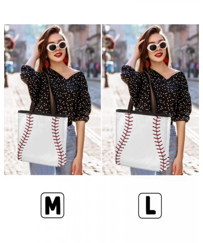 Tote Bag Large Handbags Classic Baseball Line Shoulder Bags with Zipper Satchel Bags Purse for Work Travel Beach Bag $13.27 S...