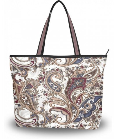 QMXO Ethnic Paisley Print Handbags and Purse for Women Tote Bag Large Capacity Top Handle Shopper Shoulder Bag $13.80 Totes