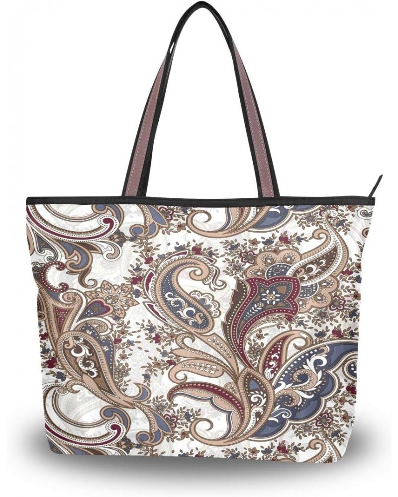 QMXO Ethnic Paisley Print Handbags and Purse for Women Tote Bag Large Capacity Top Handle Shopper Shoulder Bag $13.80 Totes