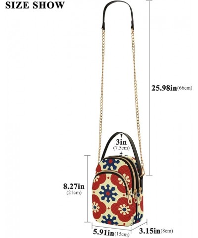 Flower Pattern Retro Print Women's Crossbody Bag Three Zipper Design Handbag Shoulder Bag Wallet Color330 $12.48 Shoulder Bags