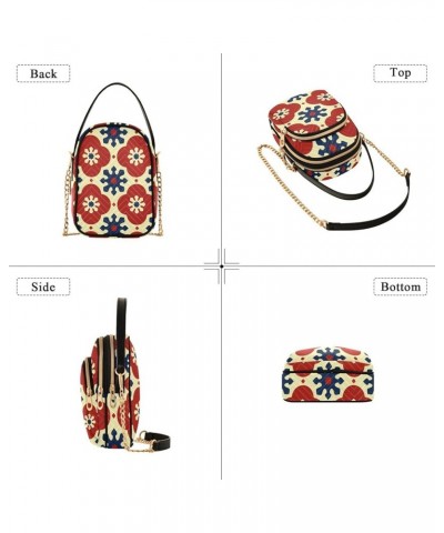 Flower Pattern Retro Print Women's Crossbody Bag Three Zipper Design Handbag Shoulder Bag Wallet Color330 $12.48 Shoulder Bags