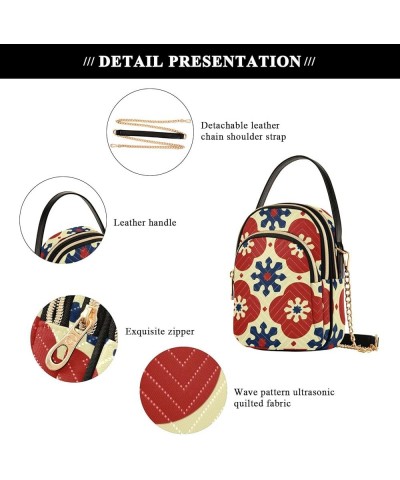 Flower Pattern Retro Print Women's Crossbody Bag Three Zipper Design Handbag Shoulder Bag Wallet Color330 $12.48 Shoulder Bags