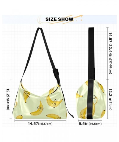 Smiling Bananas with Glasses Yellow Boys Cross Shoulder Bags Trendy Men Bags Shoulder Crossbody Over The Shoulder $13.53 Hobo...