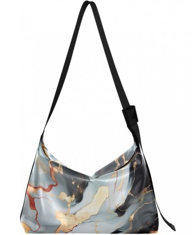 Black Gold Marble Tote Bag for Women Large Hobo Bags Leather Crossbody Bags Tote Purse with Adjustable Strap for Travel $15.1...