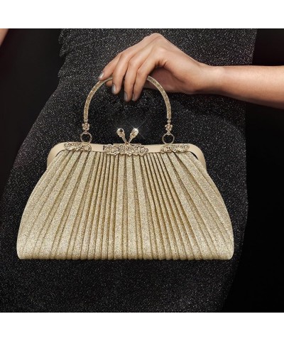 Retro Handbag Cheongsam Women's Bag Banquet Evening Dress Bag Pleated Bridal Wedding Bag Black $21.56 Shoulder Bags