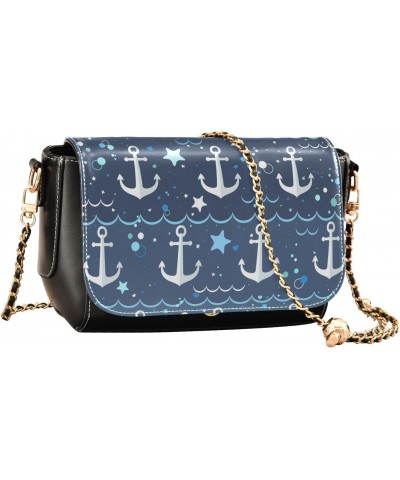 Ocean White Anchor Crossbody bags for Women Small Crossbody Purses with Adjustable Strap Shoulder Handbags Wallet Purse for W...