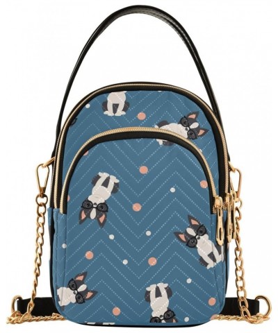 Boston Terrier Crossbody Bags for Women Crossbody Purses Shoulder Handbag with Chain Strap for Gifts $10.92 Crossbody Bags