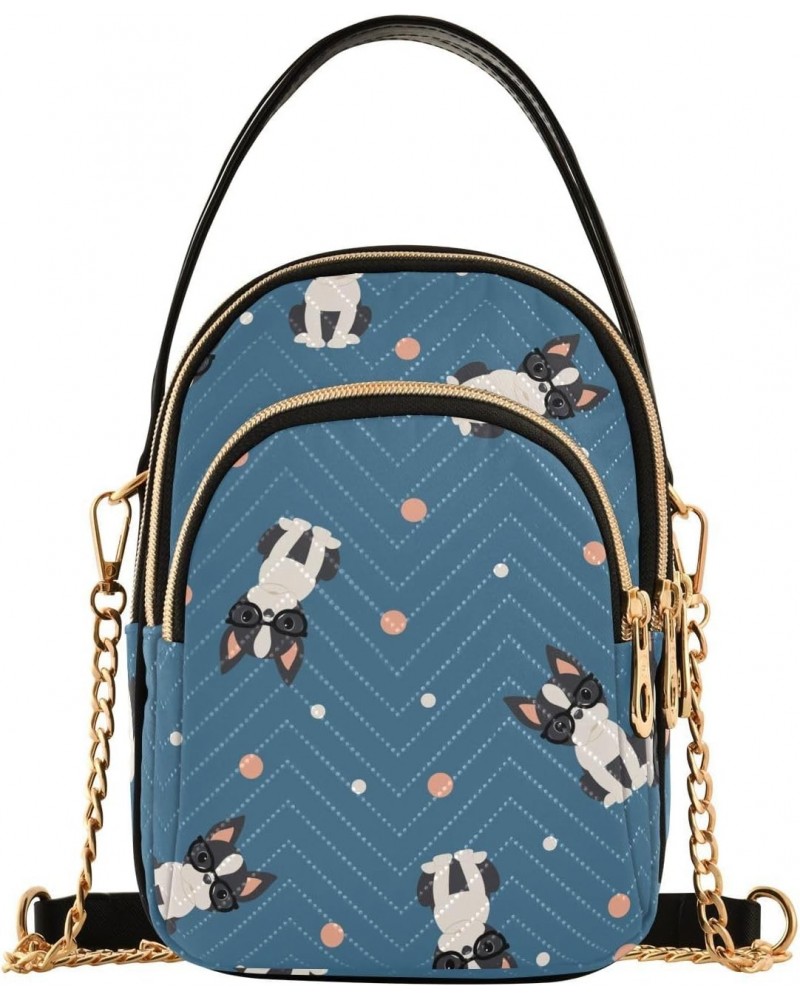 Boston Terrier Crossbody Bags for Women Crossbody Purses Shoulder Handbag with Chain Strap for Gifts $10.92 Crossbody Bags