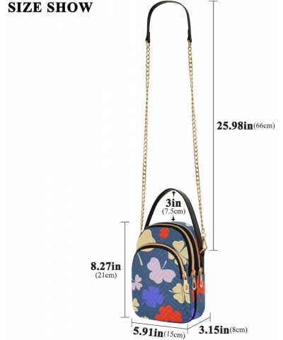 St Patrick's Multi-colored Clover Small Crossbody Bag Functional Multi Pocket Bag Shoulder Handbag $16.52 Crossbody Bags