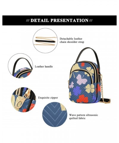 St Patrick's Multi-colored Clover Small Crossbody Bag Functional Multi Pocket Bag Shoulder Handbag $16.52 Crossbody Bags