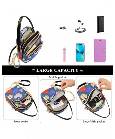 St Patrick's Multi-colored Clover Small Crossbody Bag Functional Multi Pocket Bag Shoulder Handbag $16.52 Crossbody Bags