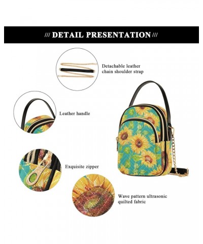 Watercolor Sunflowers Crossbody Bags for Women Chain Crossbody Flight Bag Cell Phone Purse with Chain Strap for Women Gifts $...