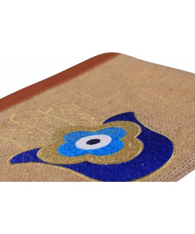 Evil Eye Embroidered Women Jute Clutch Bag Hamsa Hand Beach Summer Style $25.19 Clutches